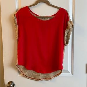 GORG TOP! Hot coral! Gold back!